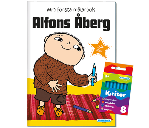 Alfons Åberg: målarbok + kritor