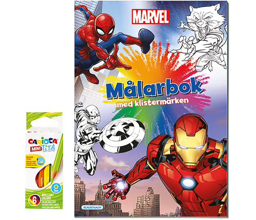 Marvel: Målarbok + färgpennor 