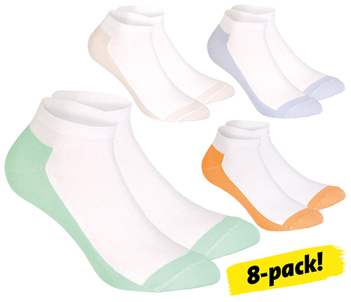 Sportiga ankelstrumpor, 8-pack, strl 36-40
