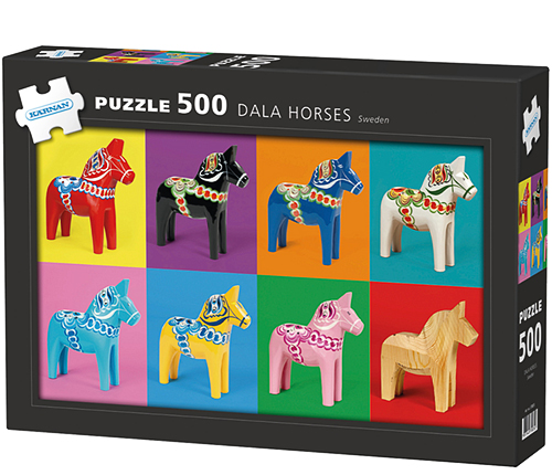 Pussel – Dalahästar, 500 bitar 