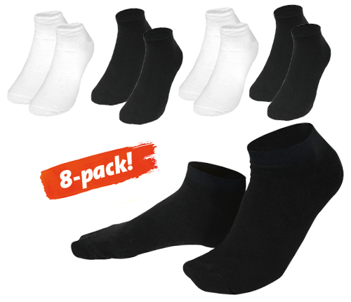 Ankelstrumpor, 8-pack, strl 36-40