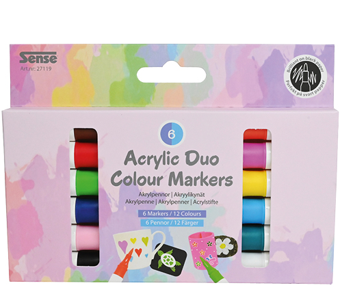 Akrylpennor, 6-pack