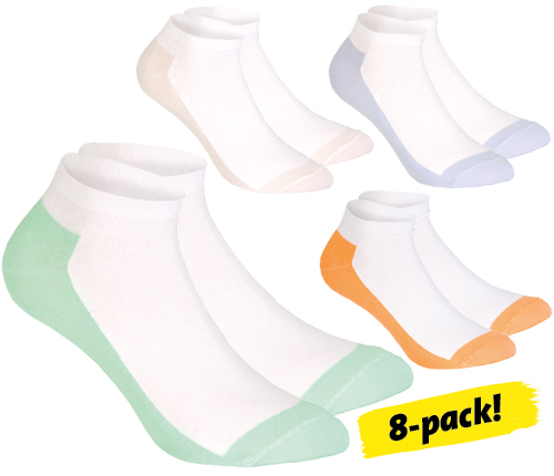 Sportiga ankelstrumpor, 8-pack, strl 36-40